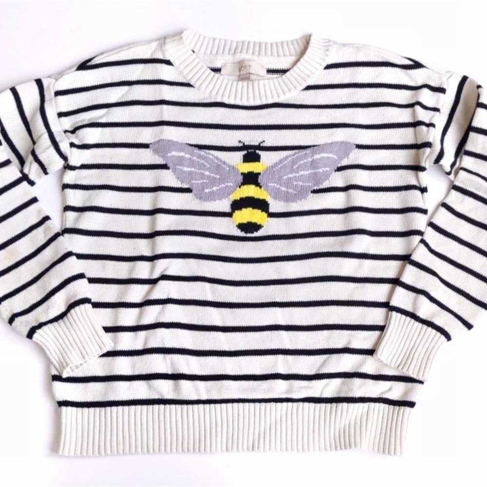 Loft XS Ann Taylor 100% Cotton Bee Sweater Like Boden Breton Style British